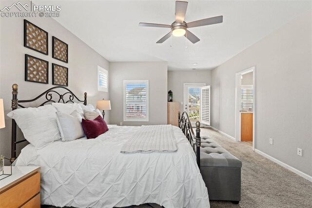 48 Mayflower Park Pl, Colorado Springs, CO 80905 - carpeted bedroom with baseboards and ceiling fan