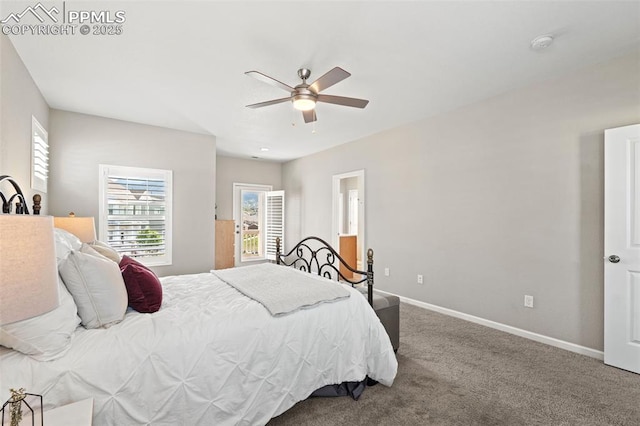48 Mayflower Park Pl, Colorado Springs, CO 80905 - bedroom featuring baseboards, carpet, and ceiling fan