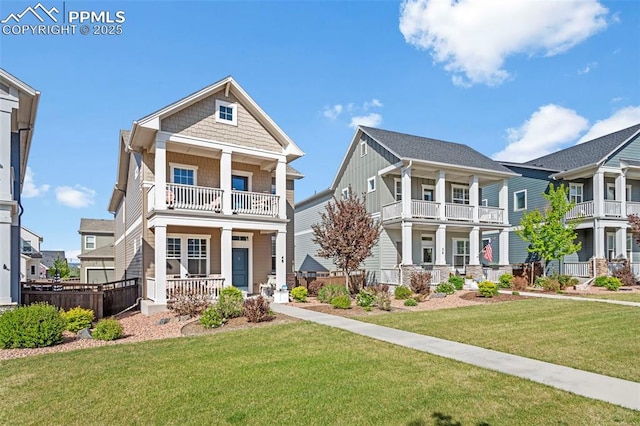 48 Mayflower Park Pl, Colorado Springs, CO 80905 - view of front of property with covered porch, a balcony, and board and batten siding