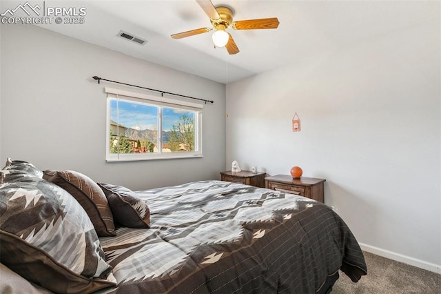 620 Jayton Dr, Colorado Springs, CO 80911 - carpeted bedroom with ceiling fan, baseboards, and visible vents