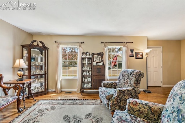 620 Jayton Dr, Colorado Springs, CO 80911 - living area with baseboards and wood finished floors