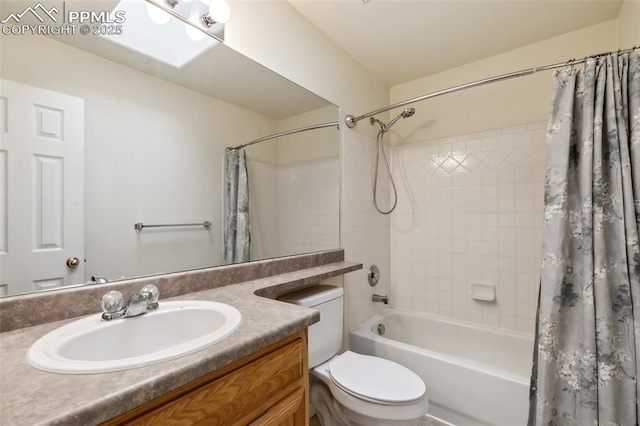 8246 Pinegate Dr, Colorado Springs, CO 80925 - bathroom featuring vanity and shower / bathtub combination with curtain