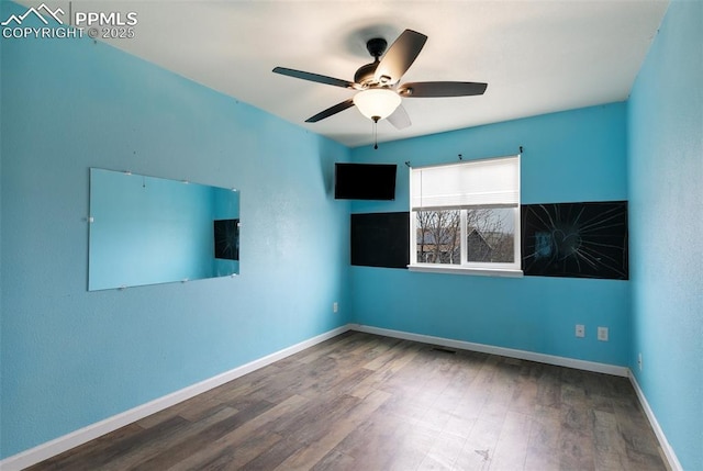 8246 Pinegate Dr, Colorado Springs, CO 80925 - spare room with wood finished floors and ceiling fan