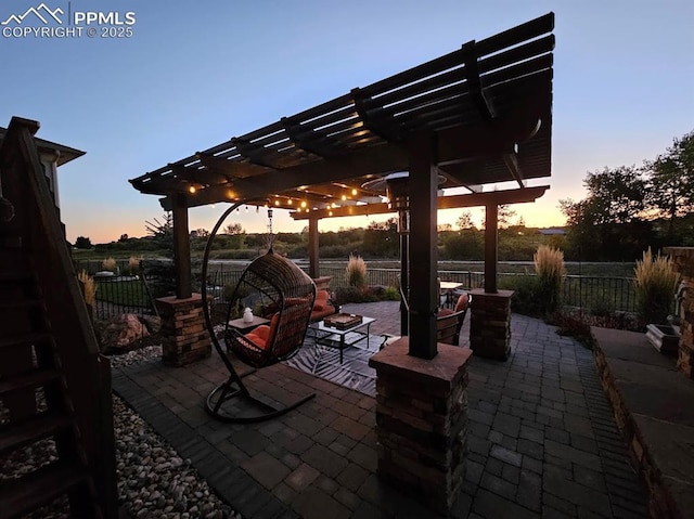 10088 Stonemont Dr, Peyton, CO 80831 - view of patio / terrace featuring a pergola and fence