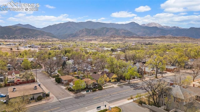 1903 W Colorado Ave, Colorado Springs, CO 80904 - birds eye view of property with a mountain view and a residential view
