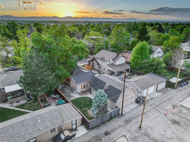 1866 S Pennsylvania St, Denver, CO 80210 - aerial view at dusk of a mountain view and a residential view