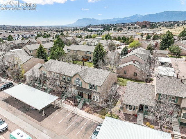 6142 Colony Cir, Colorado Springs, CO 80919 - drone / aerial view featuring a residential view and a mountain view