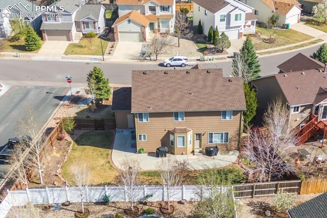 aerial view featuring a residential view
