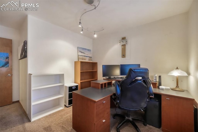 office space with light carpet