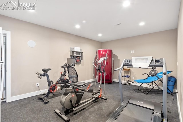 20356 Royal Troon Dr, Monument, CO 80132 - exercise room with baseboards and recessed lighting