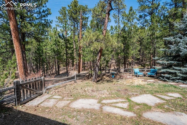 view of yard featuring fence