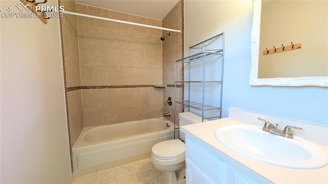 720 W Northwoods Dr, Woodland Park, CO 80863 - full bath featuring toilet, vanity, and bathtub / shower combination