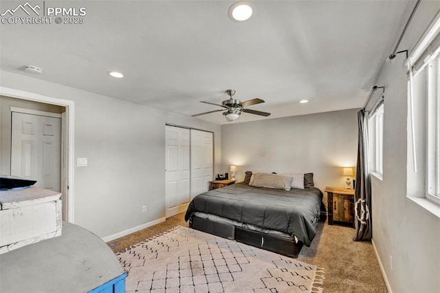 6465 Pawnee Cir, Colorado Springs, CO 80915 - bedroom with baseboards, carpet flooring, and recessed lighting