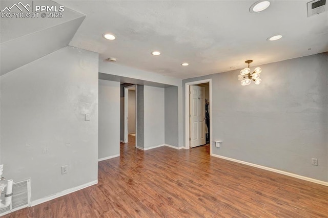 6465 Pawnee Cir, Colorado Springs, CO 80915 - interior space featuring baseboards, recessed lighting, wood finished floors, and visible vents