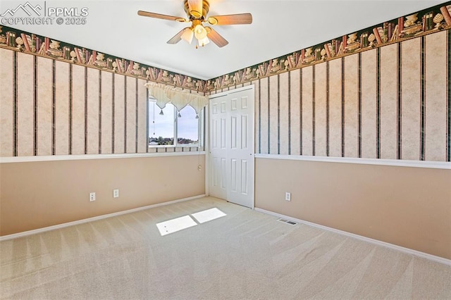 6675 Cabin Creek Dr, Colorado Springs, CO 80923 - empty room with carpet floors, baseboards, and a ceiling fan