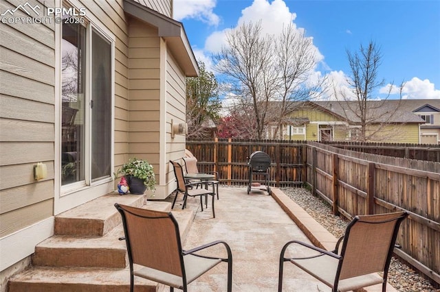view of patio / terrace featuring a fenced backyard