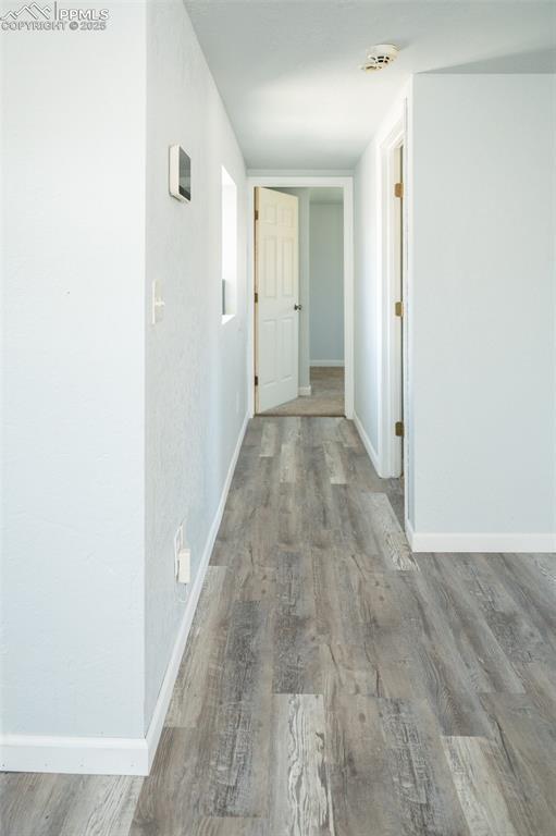 1015 5th St, Del Norte, CO 81132 - hallway with wood finished floors and baseboards