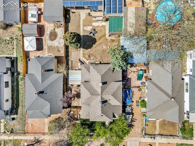aerial view with a residential view