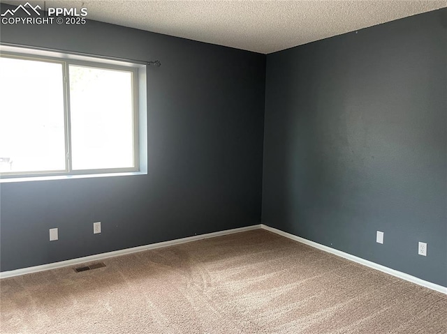 1426 Territory Trl, Colorado Springs, CO 80919 - empty room featuring a textured ceiling, baseboards, visible vents, and carpet floors