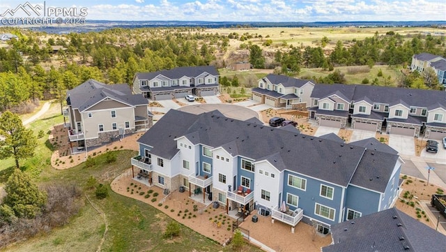 drone / aerial view with a residential view