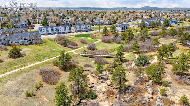 bird's eye view with a mountain view and a residential view
