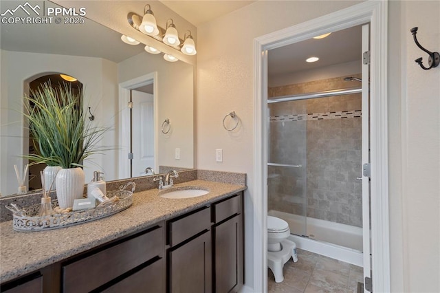 12529 Culebra Peak Dr, Peyton, CO 80831 - full bath featuring vanity, toilet, and a stall shower