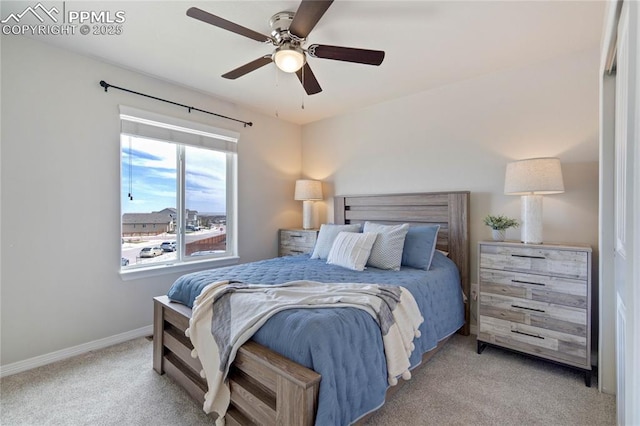 12529 Culebra Peak Dr, Peyton, CO 80831 - carpeted bedroom with ceiling fan and baseboards