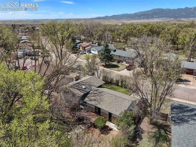 219 Fairfax St, Colorado Springs, CO 80911 - bird's eye view with a mountain view and a residential view