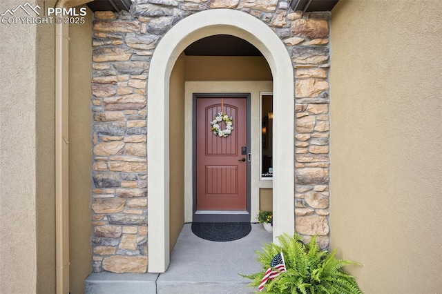4225 New Santa Fe Trl, Colorado Springs, CO 80924 - property entrance featuring stone siding and stucco siding