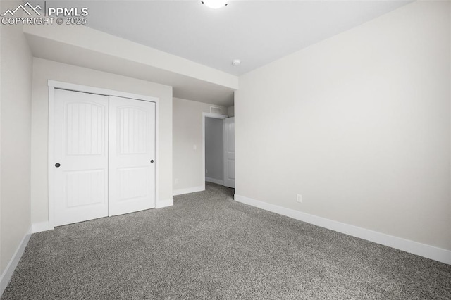 4225 New Santa Fe Trl, Colorado Springs, CO 80924 - unfurnished bedroom featuring carpet floors, baseboards, and a closet