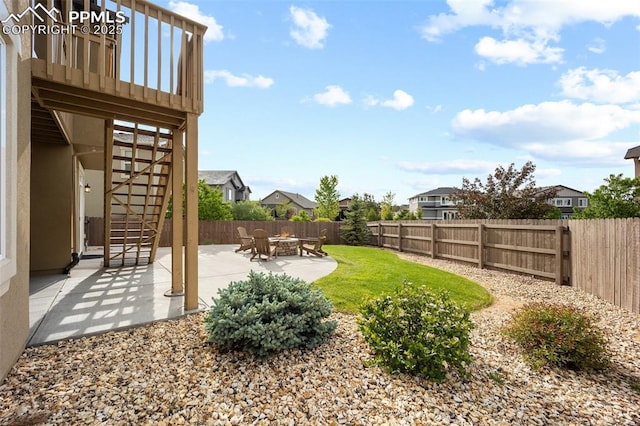 4225 New Santa Fe Trl, Colorado Springs, CO 80924 - view of yard with stairway, a patio area, and a residential view