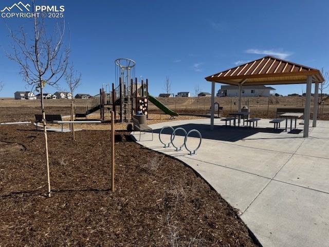 community playground with a gazebo