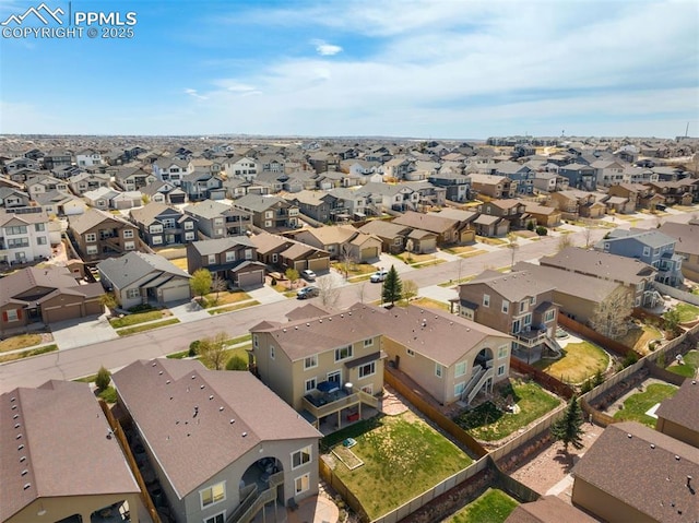 bird's eye view featuring a residential view