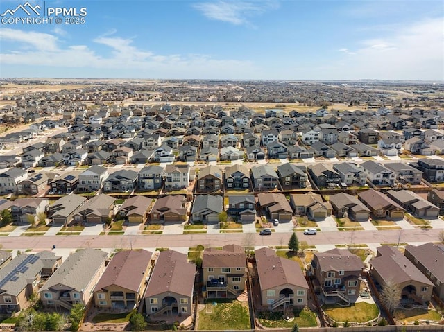 drone / aerial view with a residential view