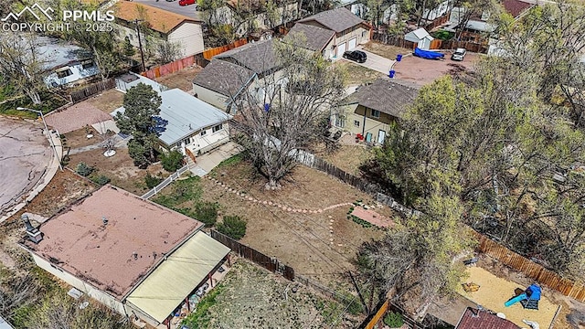 aerial view featuring a residential view