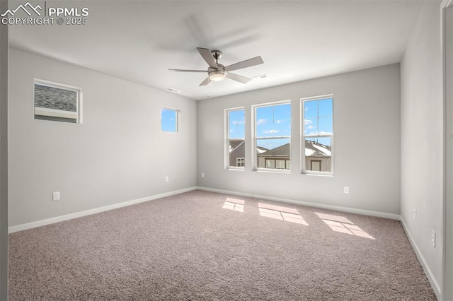 6375 Laud Pt, Colorado Springs, CO 80924 - carpeted spare room with visible vents, ceiling fan, and baseboards