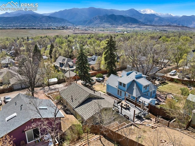 1209 W Bijou St, Colorado Springs, CO 80904 - drone / aerial view featuring a mountain view