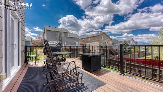 deck featuring a residential view