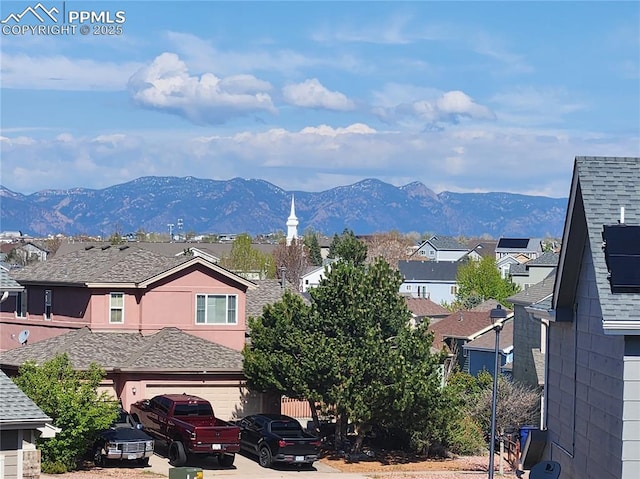 mountain view with nearby suburban area