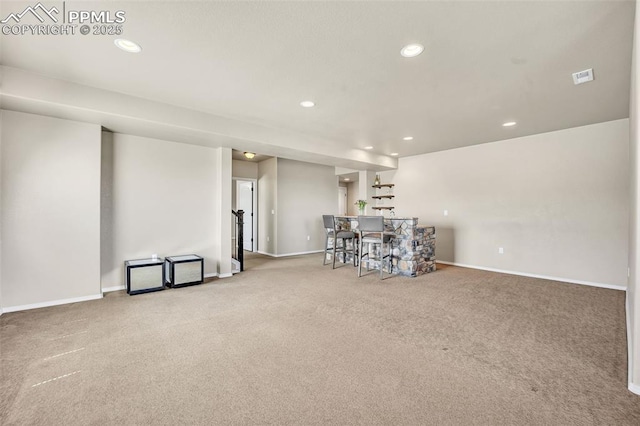 8421 Crooked Branch Ln, Colorado Springs, CO 80927 - interior space with recessed lighting, baseboards, visible vents, and carpet