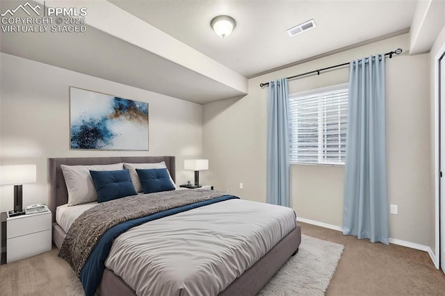 8421 Crooked Branch Ln, Colorado Springs, CO 80927 - bedroom with visible vents, baseboards, and light colored carpet