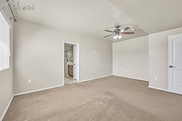 8421 Crooked Branch Ln, Colorado Springs, CO 80927 - unfurnished room with a ceiling fan, baseboards, and light colored carpet