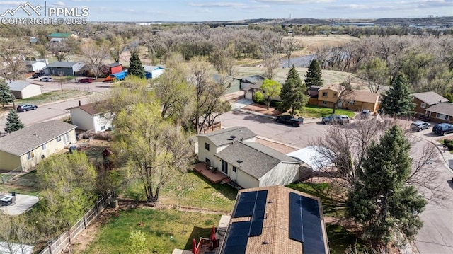 bird's eye view with a residential view