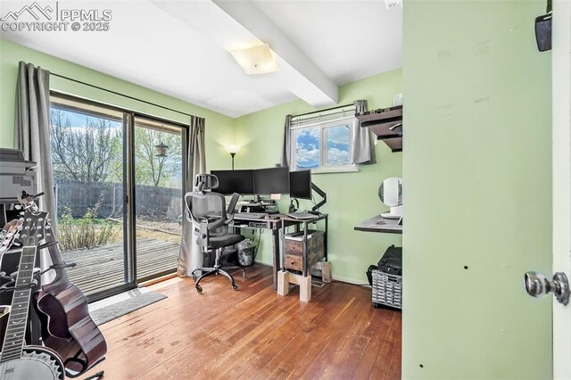 627 E Las Animas St, Colorado Springs, CO 80903 - office with baseboards and hardwood / wood-style floors