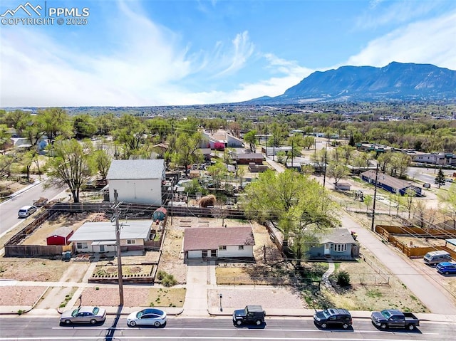 627 E Las Animas St, Colorado Springs, CO 80903 - drone / aerial view featuring a mountain view