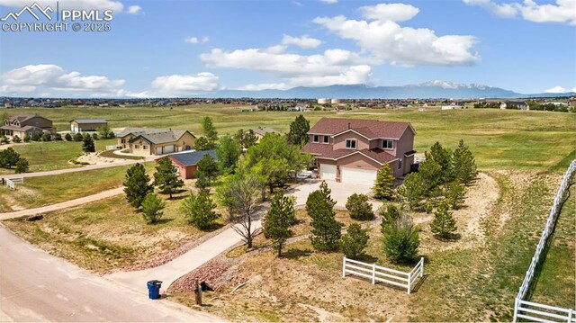 11960 S Conestoga Trl, Elbert, CO 80106 - aerial view of property and surrounding area with mountains