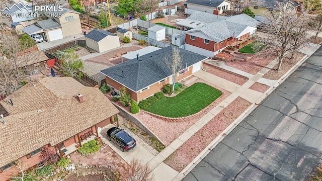 bird's eye view featuring a residential view