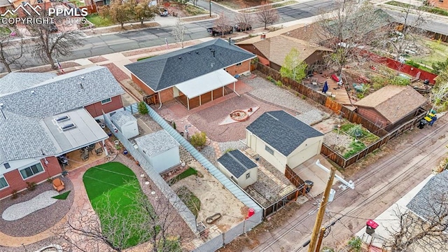 drone / aerial view featuring a residential view