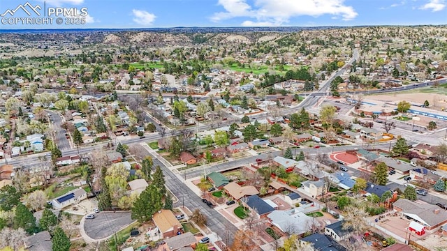 bird's eye view with a residential view