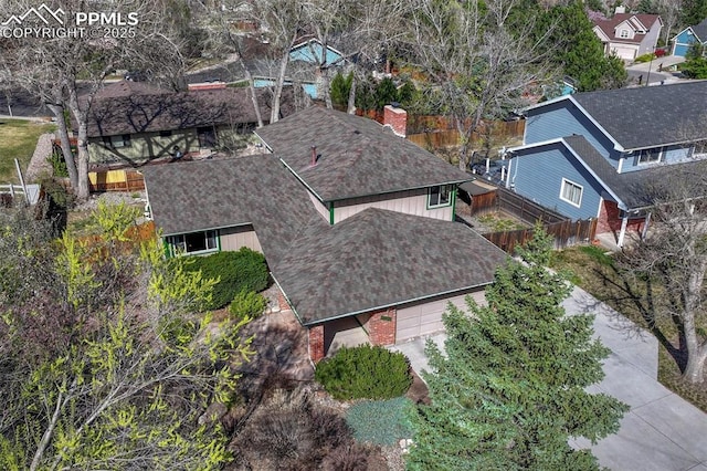 drone / aerial view featuring a residential view